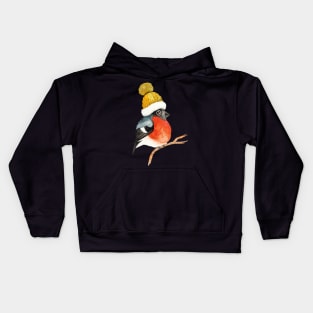 Bullfinch bird Kids Hoodie